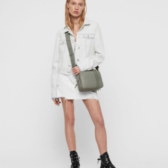 All Saints Light Grey Vincent Crossbody Thick Strap Bag - Picture 6 of 7